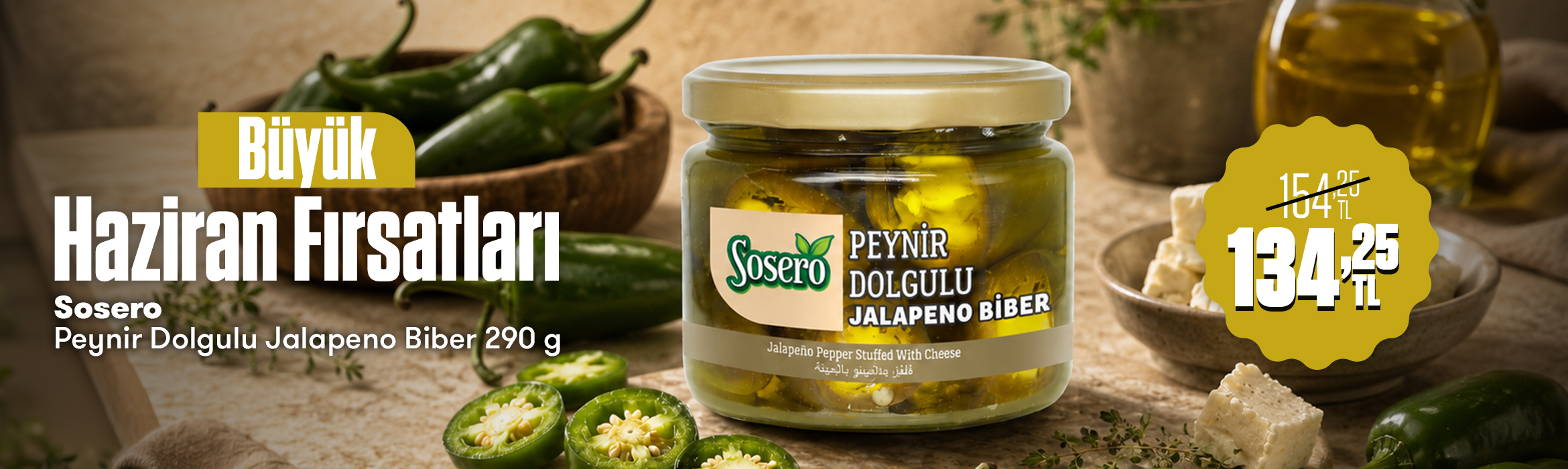 Peynir Dolgulu Jalapeno İndirimi
